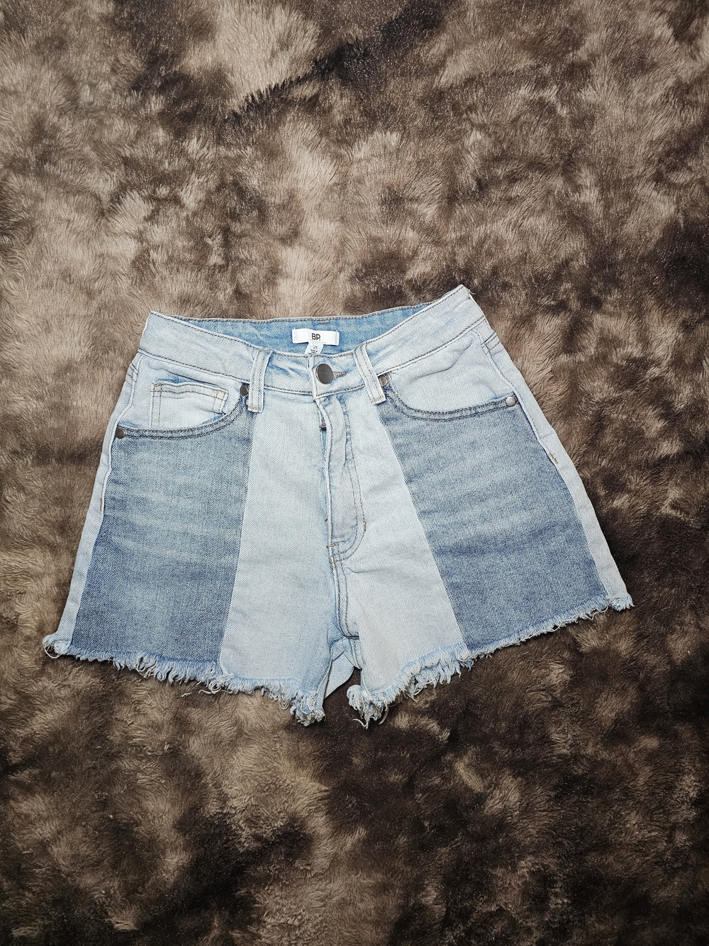 BP Two-Tone Blue Panel Denim Shorts